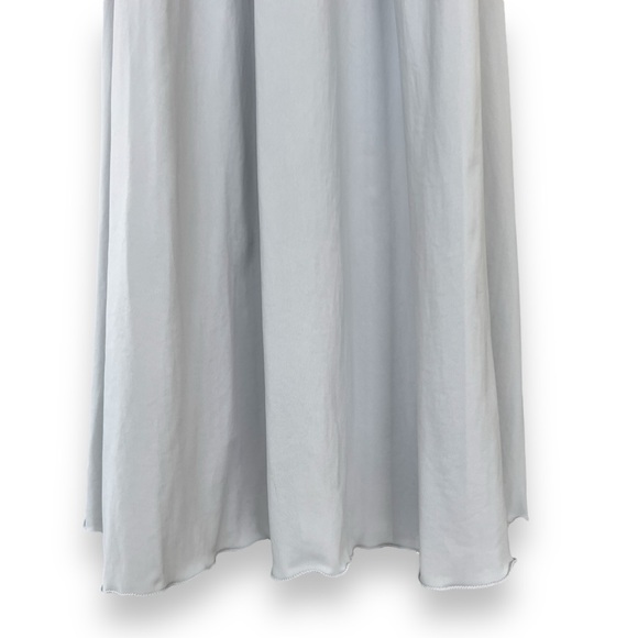 Vintage Made in USA All Nylon Shadowline Long Gray Gown with Flutter Sleeves - Picture 6 of 11